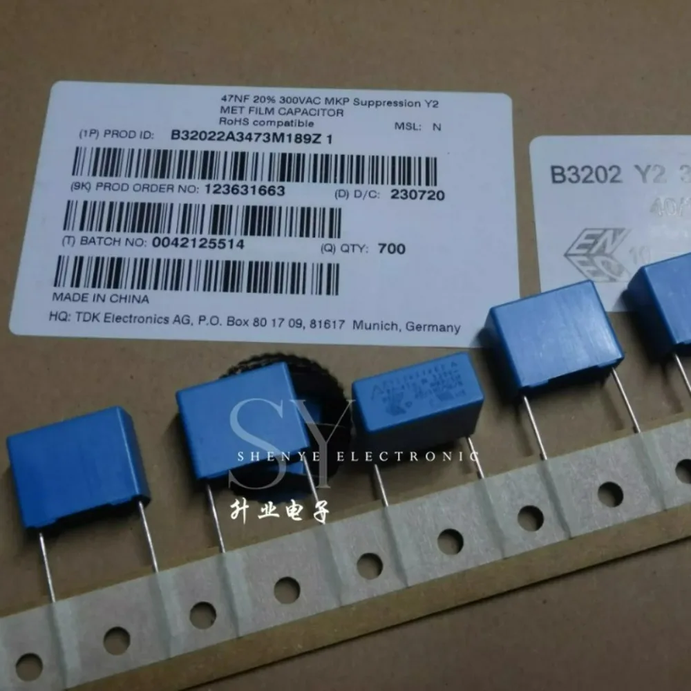 5pcs/lot EPCOS 0.047uf 300vAC 47NF 473 M Y2 Brand New 15mm Film Capacitor B32022A3473M
5pcs/lot EPCOS 0.047uf 300vAC 47NF 473 M Y2 Brand New 15mm Film Capacitor B32022A3473M