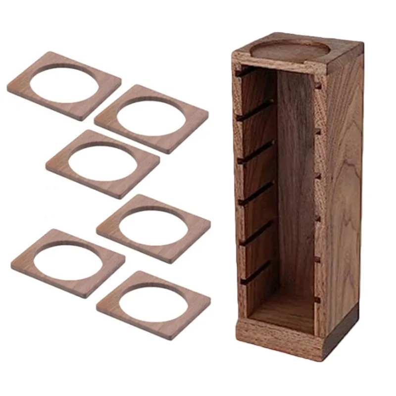 Espresso Portafilter Basket Storage Organizer for Home Coffee Bar Countertop Wooden Coffee Filter Basket Display Rack 51/53/58mm
Espresso Portafilter Basket Storage Organizer for Home Coffee Bar Countertop Wooden Coffee Filter Basket Display Rack 51/53/58mm