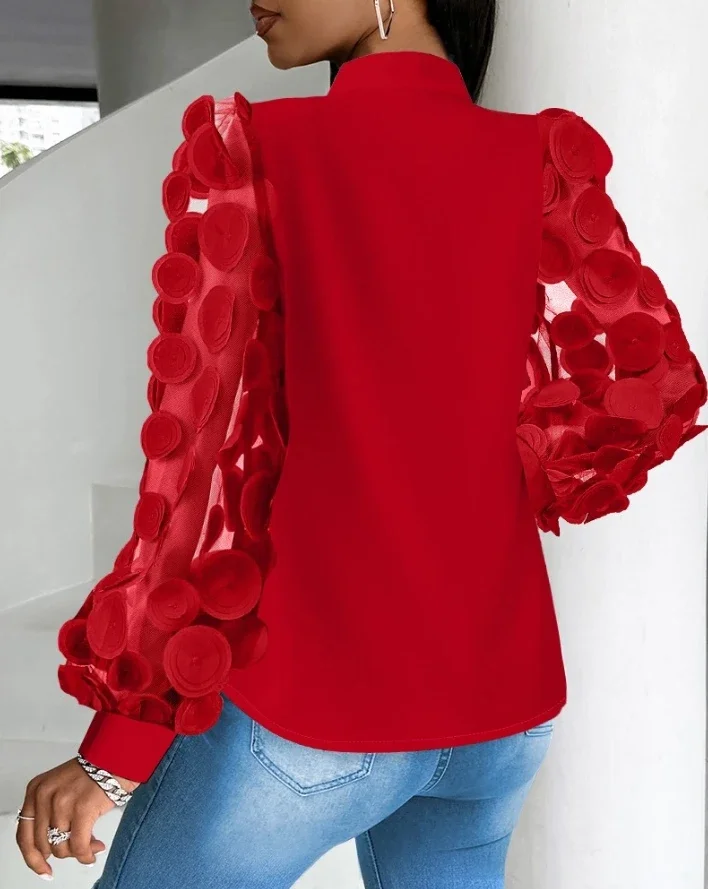 Woman Blouses 2024 Autumn Elegant Floral Pattern Sheer Mesh Patch Tie Neck Blouse Top Fashion Casual Long Sleeve Shirt Y2K New
Woman Blouses 2024 Autumn Elegant Floral Pattern Sheer Mesh Patch Tie Neck Blouse Top Fashion Casual Long Sleeve Shirt Y2K New