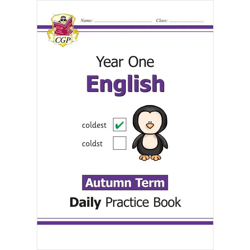 Новая книга для ежедневной практики на английском языке KS1, год 1, осенний срок CGP, книги для координации, групповые публикации 9781789086751, книга 
Новая книга для ежедневной практики на английском языке KS1, год 1, осенний срок CGP, книги для координации, групповые публикации 9781789086751, книга