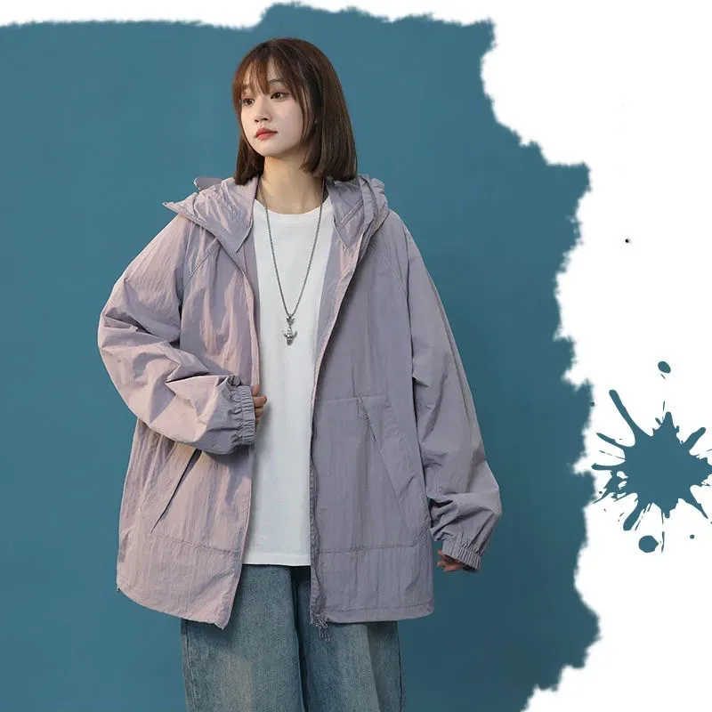 Summer Men Ladies Long Sleeves Thin Coat European Women Hooded Ice Silk Shirt Outwear Femme Solid Color uv
Summer Men Ladies Long Sleeves Thin Coat European Women Hooded Ice Silk Shirt Outwear Femme Solid Color uv