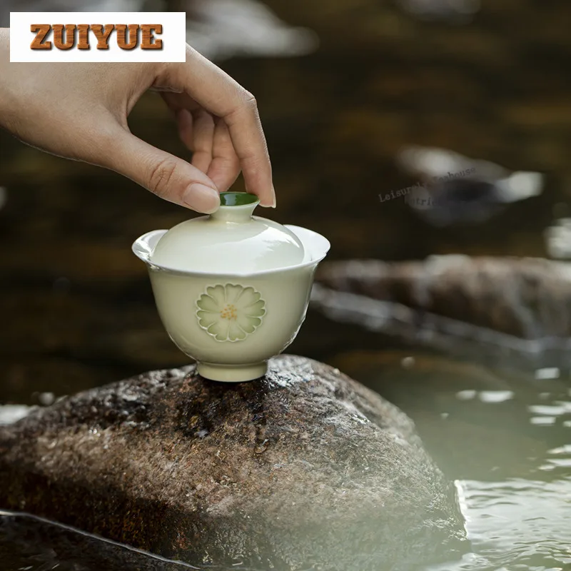 100ml Hand-painted Chrysanthemum Gaiwan Zen Tea Tureen Tea Bowl With Lid Kit Tea Making Cover Bowl Tea Services Collection
100ml Hand-painted Chrysanthemum Gaiwan Zen Tea Tureen Tea Bowl With Lid Kit Tea Making Cover Bowl Tea Services Collection
