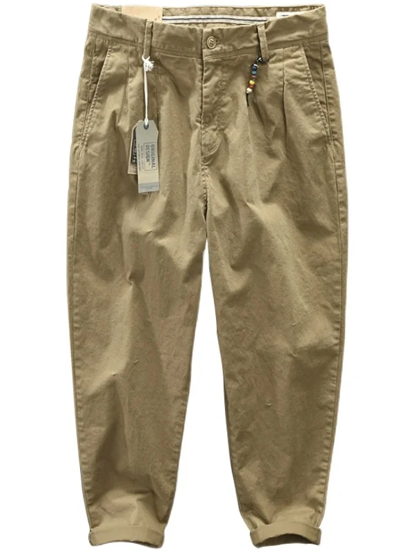 Мужские повседневные брюки из чистого хлопка в стиле ретро, свободные утягивающие универсальные цветные японские рабочие брюки цвета хаки, длинные брюки
Мужские повседневные брюки из чистого хлопка в стиле ретро, свободные утягивающие универсальные цветные японские рабочие брюки цвета хаки, длинные брюки