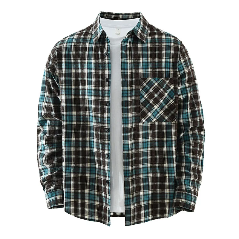 Japan Style New Long Sleeve Plaid Shirt Men Spring Daily Casual Mens Shirts Lapel Pocket Shirt Pure Cotton Top Vintage Clothes
Japan Style New Long Sleeve Plaid Shirt Men Spring Daily Casual Mens Shirts Lapel Pocket Shirt Pure Cotton Top Vintage Clothes