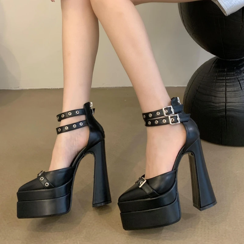 Super High Heels Women Shoes Platform Pointed Toe Sandals Designer Buckle Pumps 2025 Summer Chunky Shallow Fad Mujer Zapatillas
Super High Heels Women Shoes Platform Pointed Toe Sandals Designer Buckle Pumps 2025 Summer Chunky Shallow Fad Mujer Zapatillas