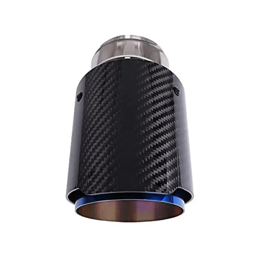 Twill Carbon Fiber Exhaust Tip With Blue Heat-Tinted 304 Stainless Steel, 2.5″ Inner Diameter Inlet, 4″ Outer Diameter Outlet
Twill Carbon Fiber Exhaust Tip With Blue Heat-Tinted 304 Stainless Steel, 2.5″ Inner Diameter Inlet, 4″ Outer Diameter Outlet