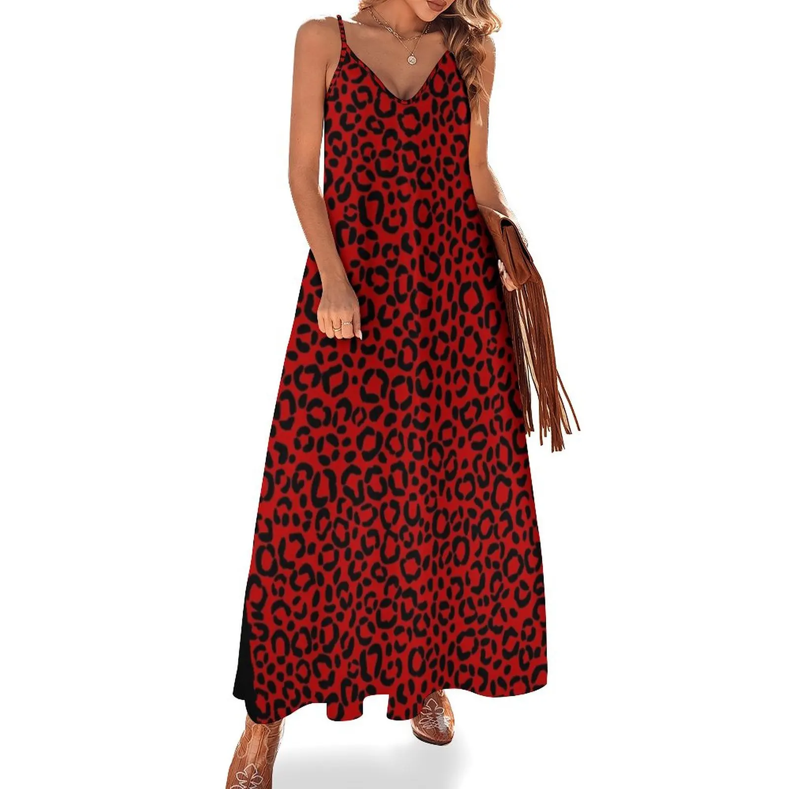 Sassy Red and Black Leopard Print Pattern Design Sleeveless Dress clothes for woman women's evening dress 2025 Dress
Sassy Red and Black Leopard Print Pattern Design Sleeveless Dress clothes for woman women's evening dress 2025 Dress