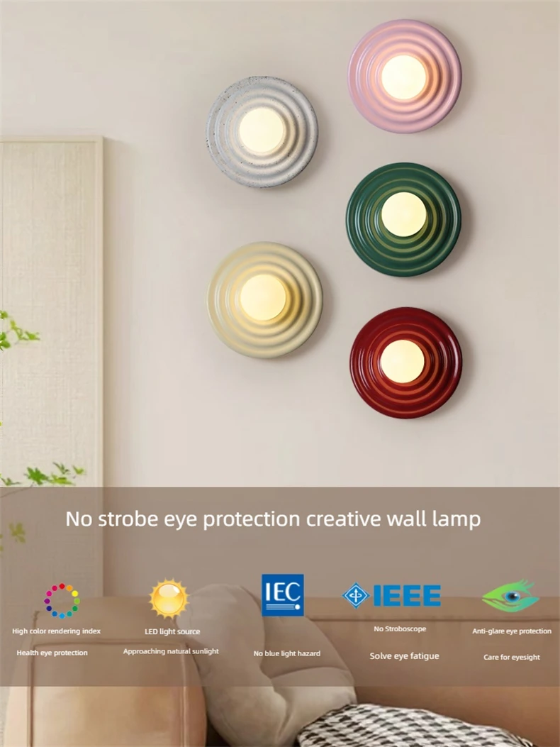 Retro Colorful LED Wall Lamp Red Green Pink White Resin Living Bedside Light Japanese Round Stair Hallway Wall Sconce Fixture
Retro Colorful LED Wall Lamp Red Green Pink White Resin Living Bedside Light Japanese Round Stair Hallway Wall Sconce Fixture