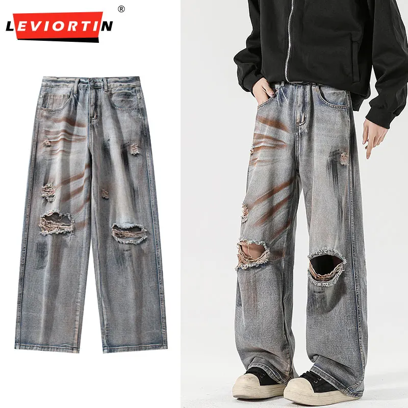 Spring Summer New Curved Knife Distressed Ripped Jeans - Grunge Streetwear Acid Wash High Steet Denim Pants For Men And Women
Spring Summer New Curved Knife Distressed Ripped Jeans - Grunge Streetwear Acid Wash High Steet Denim Pants For Men And Women