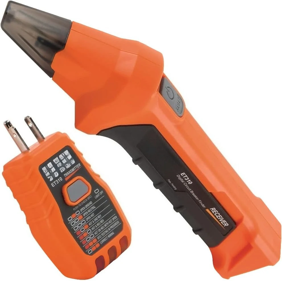 ET310 AC Circuit Breaker Finder, Electric and Voltage Tester with Integrated GFCI Outlet Tester
ET310 AC Circuit Breaker Finder, Electric and Voltage Tester with Integrated GFCI Outlet Tester