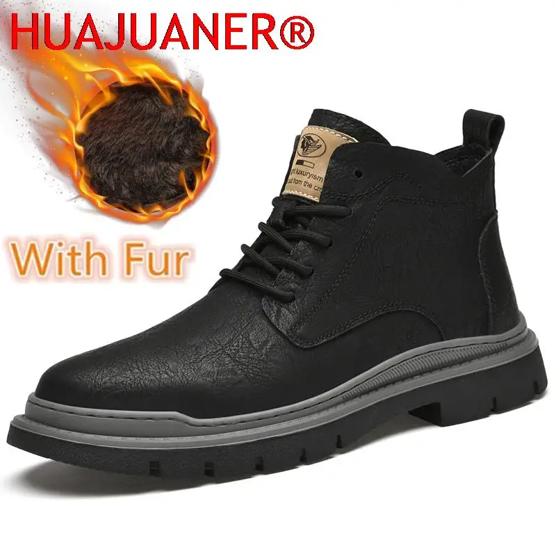 Genuine Leather Men Shoes Warm Winter Ankle Boots Outdoor Platform Motorcycle Boots for Men Non-Slip Lace-Up Male Basic Boots
Genuine Leather Men Shoes Warm Winter Ankle Boots Outdoor Platform Motorcycle Boots for Men Non-Slip Lace-Up Male Basic Boots