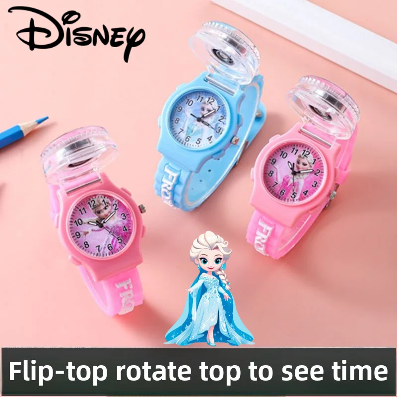 Disney Frozen Elsa Princess Sweet Cute Creative Cartoon Pattern Fashion Flip Cover Spinning Top Watch Kids Toys Holiday Gifts
Disney Frozen Elsa Princess Sweet Cute Creative Cartoon Pattern Fashion Flip Cover Spinning Top Watch Kids Toys Holiday Gifts