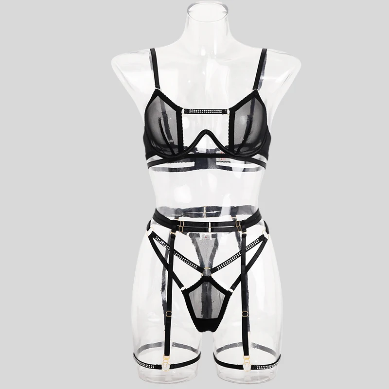 Tornova See-through Lace SexyThin Model Interesting Steel Ring Underwear Patchwork Slim Exposed Navel Sexy Laceup Underwear Set
Tornova See-through Lace SexyThin Model Interesting Steel Ring Underwear Patchwork Slim Exposed Navel Sexy Laceup Underwear Set