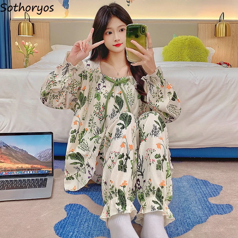 Flare Long Sleeve Pajama Sets Women Korean Fashion with Chest Pads Daily Harajuku Young Homewear Autumn Pyjamas Printed Chic
Flare Long Sleeve Pajama Sets Women Korean Fashion with Chest Pads Daily Harajuku Young Homewear Autumn Pyjamas Printed Chic