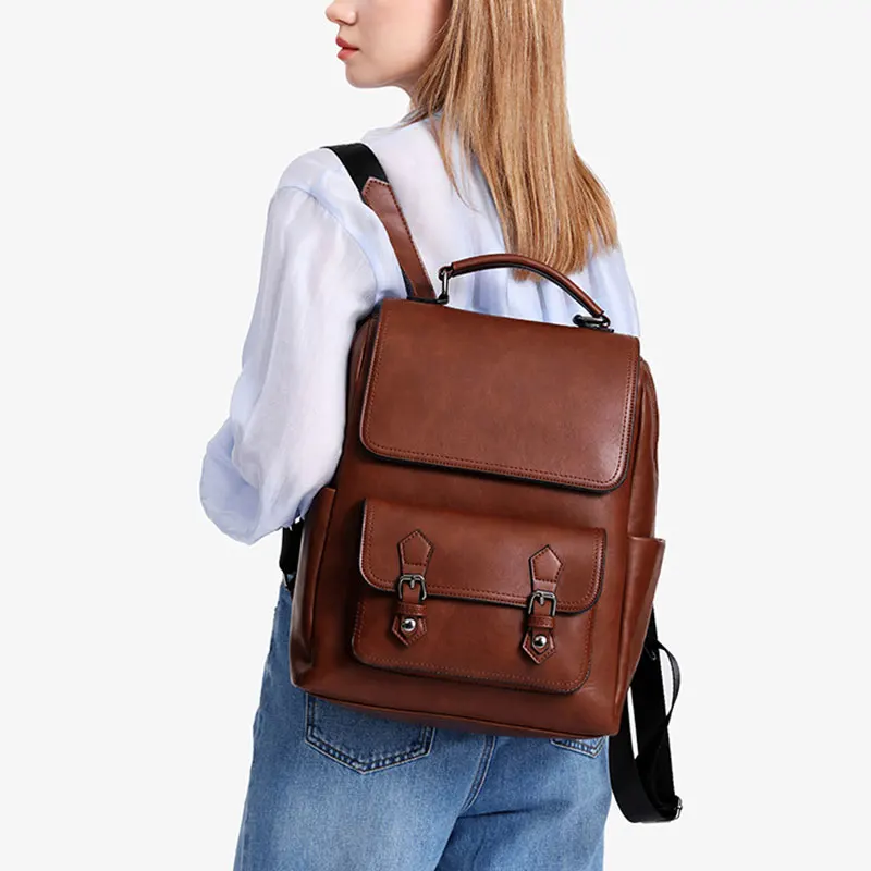 Vintage Women's Backpack New Large Capacity Students School Bag Cowhide Split Leather Travel Backpacks Fashion Women Bag
Vintage Women's Backpack New Large Capacity Students School Bag Cowhide Split Leather Travel Backpacks Fashion Women Bag