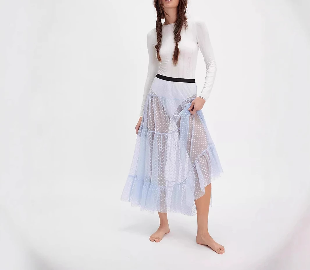 2025 Women's Spring and Summer New Sweet Wave Dot Splicing Mesh Half Skirt with Puffy High Waist Skirt
2025 Women's Spring and Summer New Sweet Wave Dot Splicing Mesh Half Skirt with Puffy High Waist Skirt