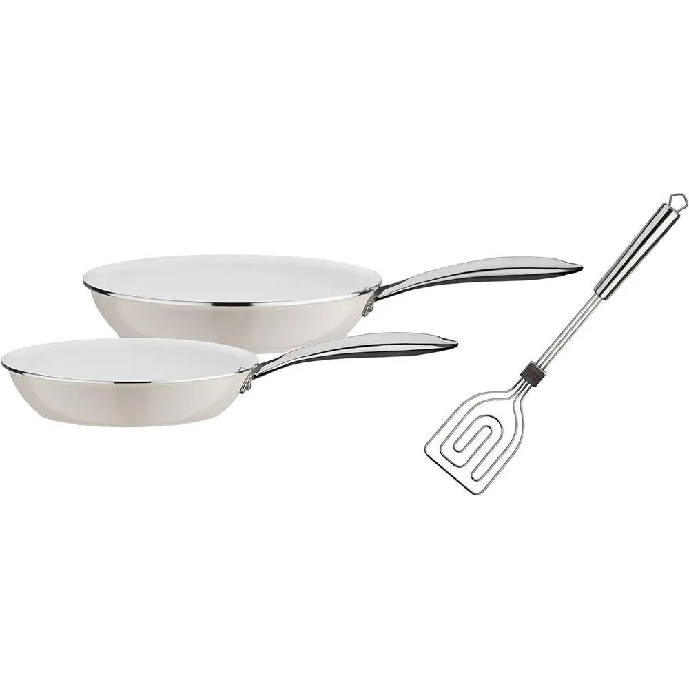 3-Piece White Aluminum Cookware Set with Turner, Cream/White, 50 x 29.5 x 5.7 cm
3-Piece White Aluminum Cookware Set with Turner, Cream/White, 50 x 29.5 x 5.7 cm