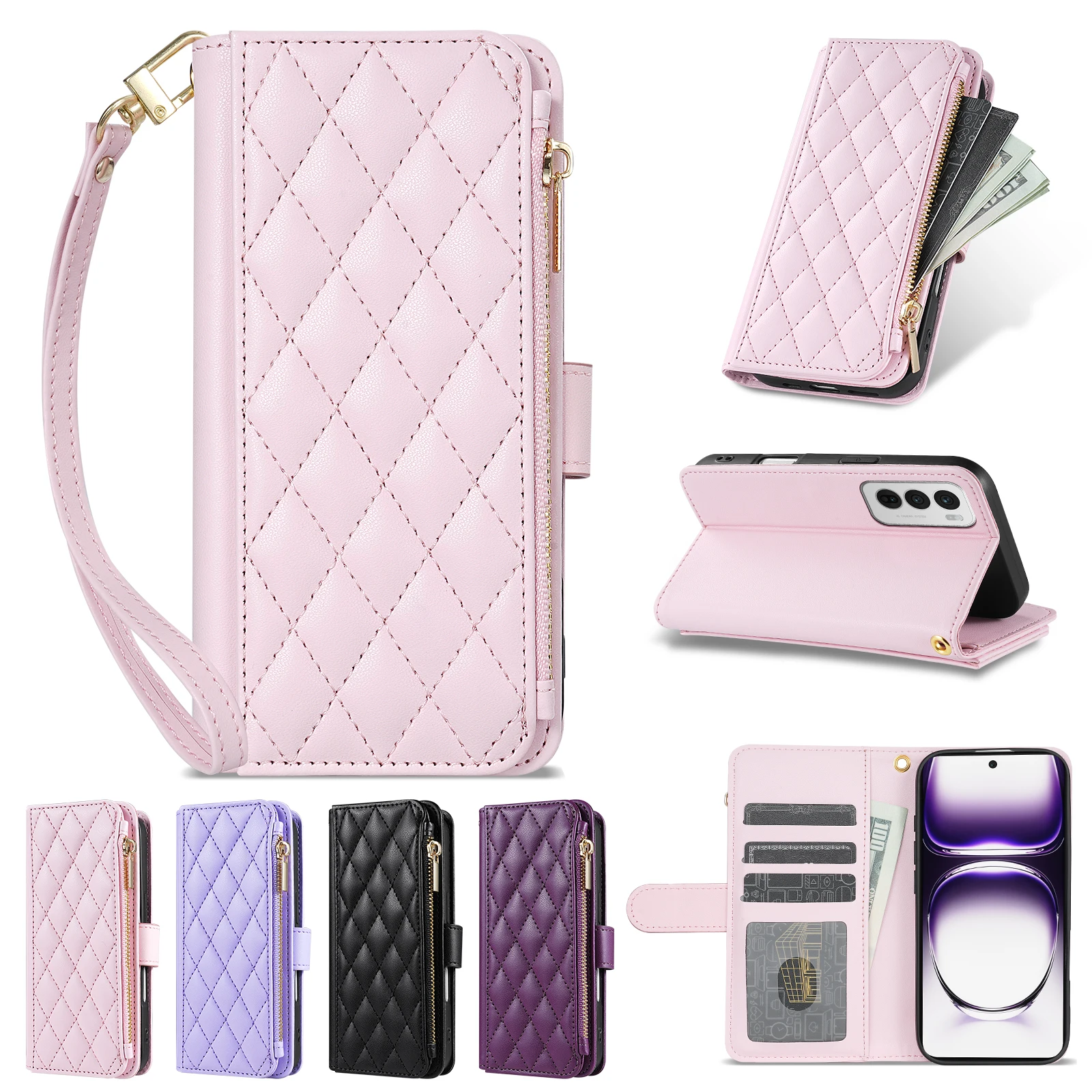 Wallet Small Fragrance Zipper With Card slot Kickstand Magnetic Flip Leather Case For Oppo Reno 10 Pro+ 11 F 12 Pro 12F Cover
Wallet Small Fragrance Zipper With Card slot Kickstand Magnetic Flip Leather Case For Oppo Reno 10 Pro+ 11 F 12 Pro 12F Cover