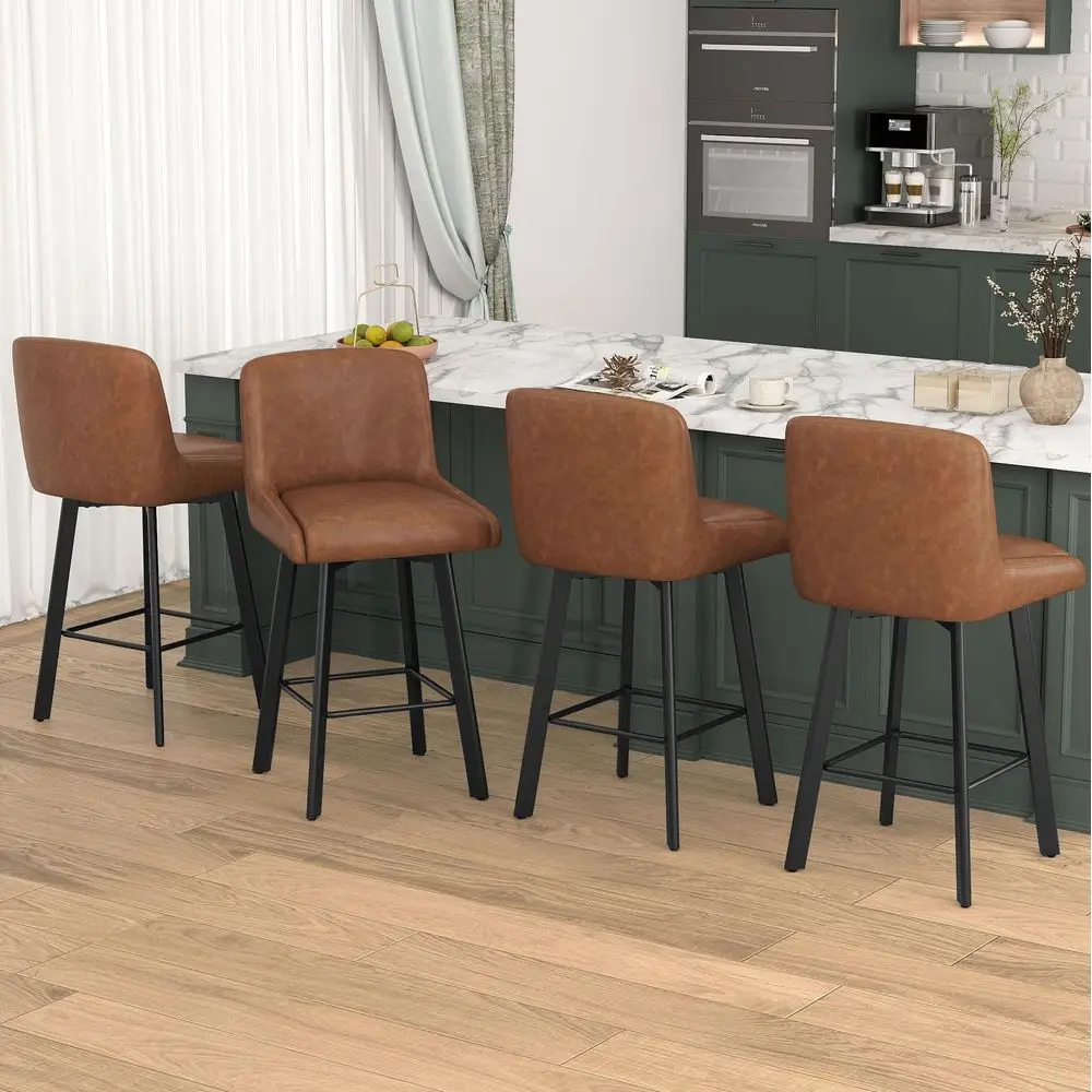 Swivel Bar Stools Set of 4, 26H holstered Barstools with Backs, Modern Counter Height Bar Stool Chairs for Kitchen Island, Me
Swivel Bar Stools Set of 4, 26H holstered Barstools with Backs, Modern Counter Height Bar Stool Chairs for Kitchen Island, Me