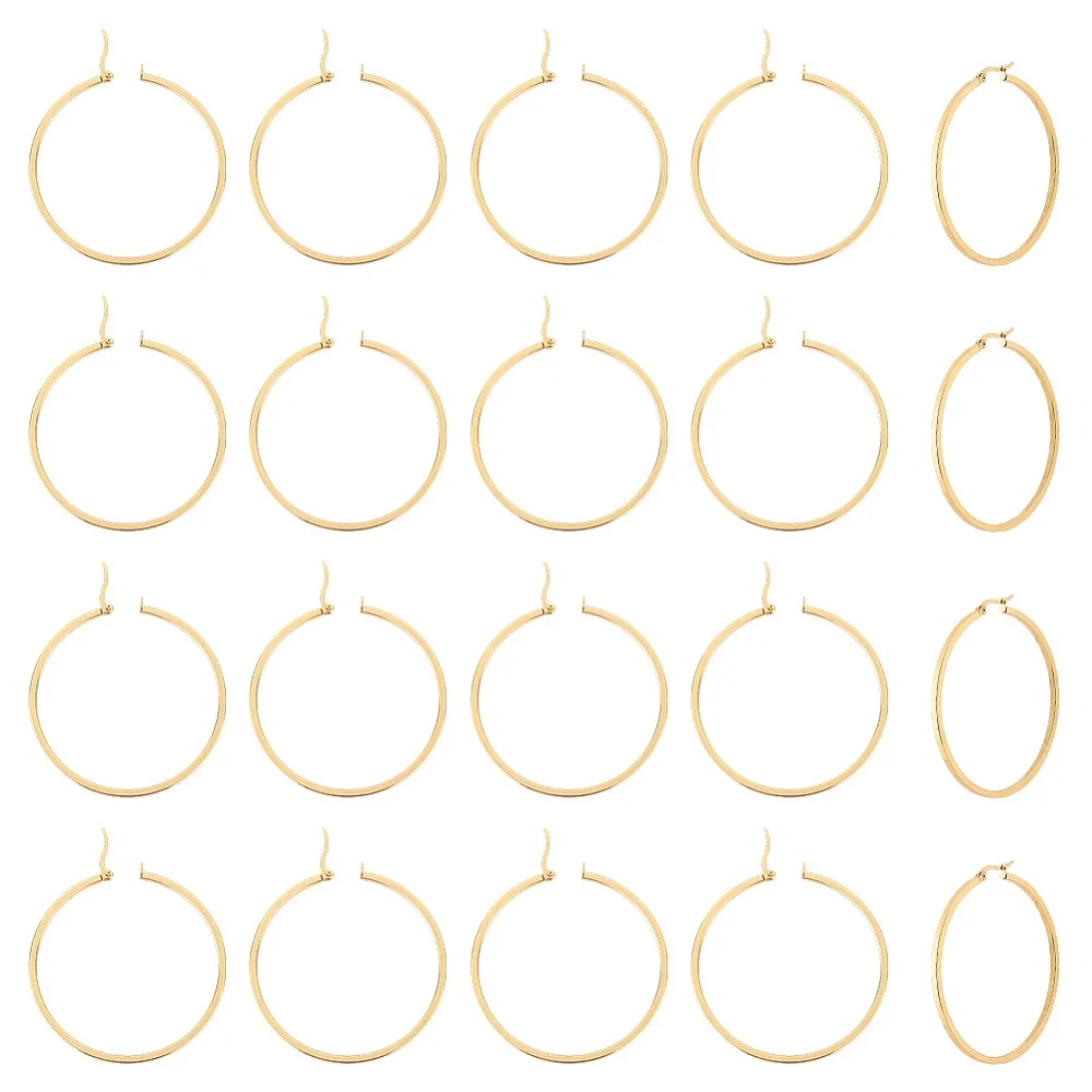 10 Piars 201 Stainless Steel Hoop Earrings with 304 Stainless Steel Pins Ion Plating(IP) Golden 52.5mm
10 Piars 201 Stainless Steel Hoop Earrings with 304 Stainless Steel Pins Ion Plating(IP) Golden 52.5mm