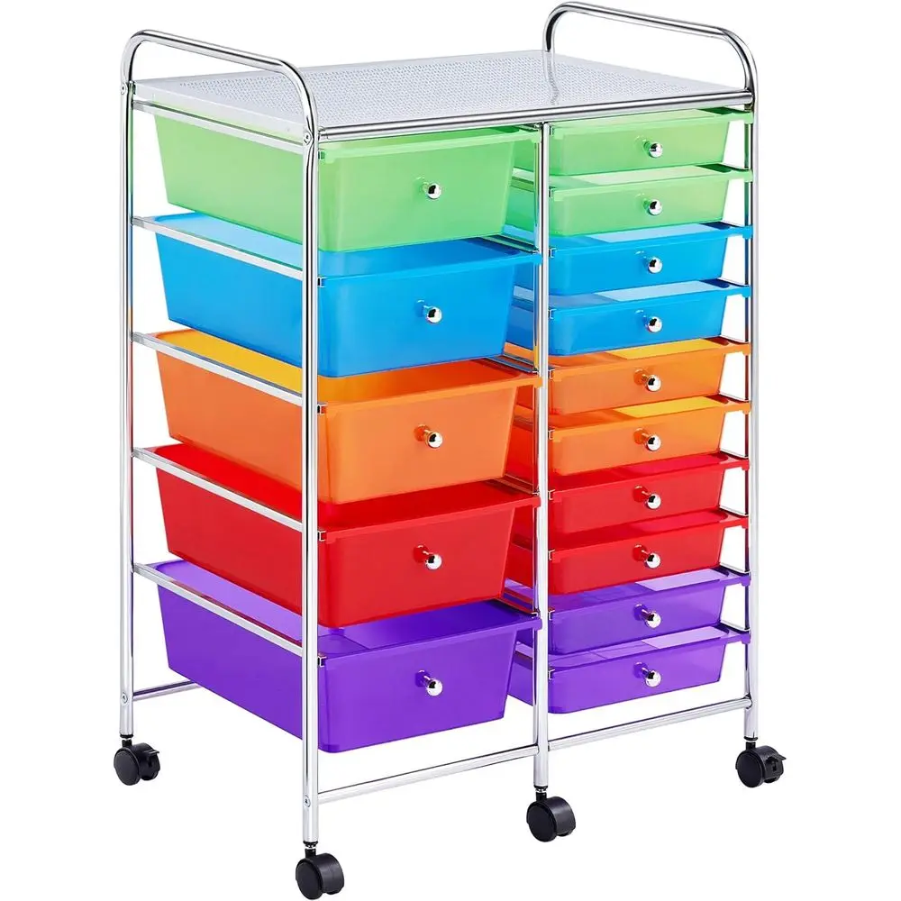 15 Drawers Rolling Storage Cart, Mobile Utility Organizer with Wheels for Tools Scrapbook Paper Daily Supplies, Multicolor
15 Drawers Rolling Storage Cart, Mobile Utility Organizer with Wheels for Tools Scrapbook Paper Daily Supplies, Multicolor