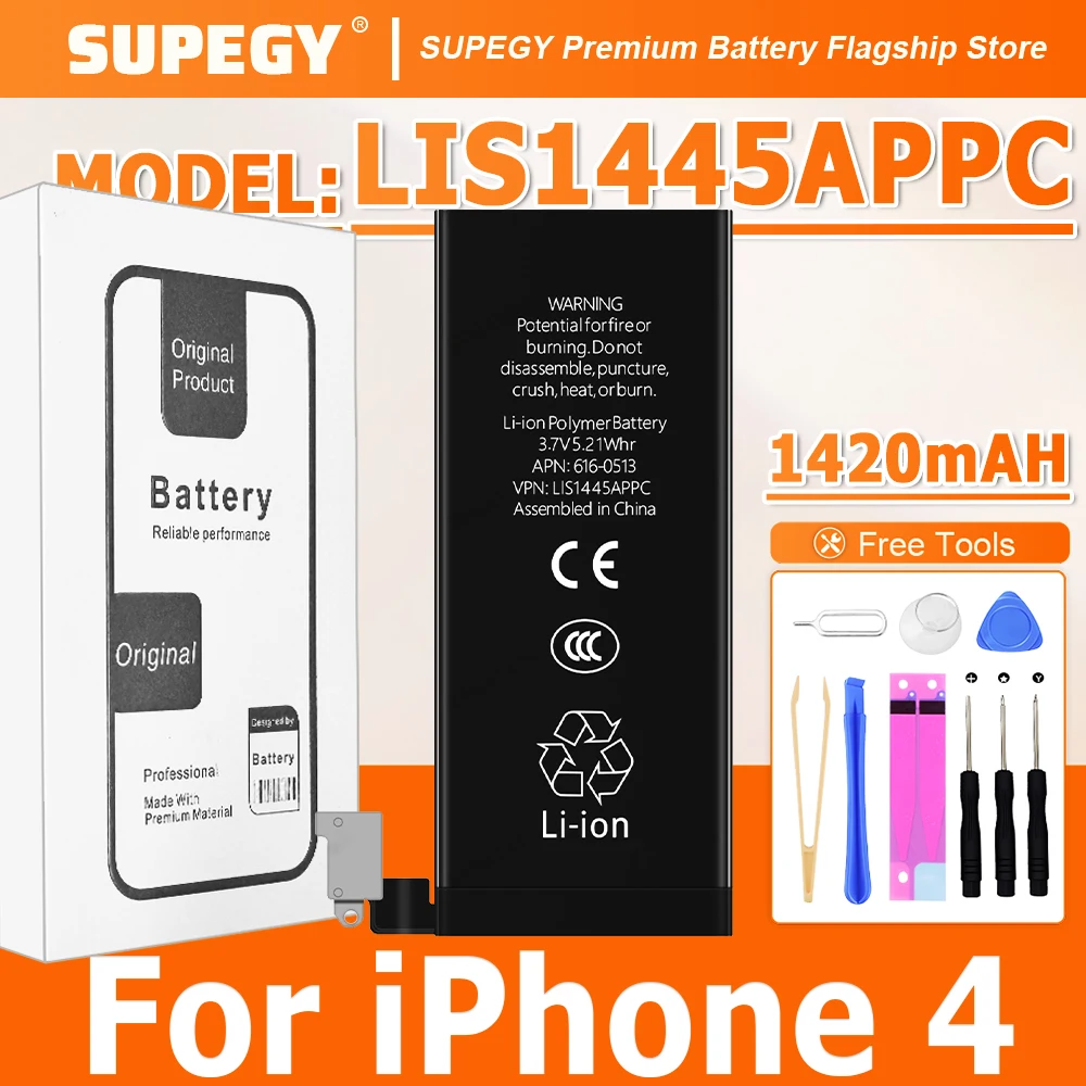 100% New Zero Cycle LIS1445APPC Battery For APPLE iPhone 4 phone Replacement Batteries Bateria +Tools
100% New Zero Cycle LIS1445APPC Battery For APPLE iPhone 4 phone Replacement Batteries Bateria +Tools