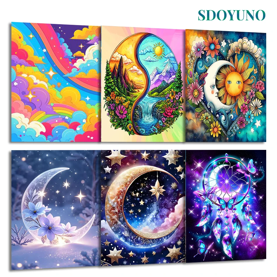 SDOYUNO Painting By Number Adults Abstract still life Moon and stars Diy Digital oil paintings Set Canvas Drawing Acrylic Paints
SDOYUNO Painting By Number Adults Abstract still life Moon and stars Diy Digital oil paintings Set Canvas Drawing Acrylic Paints