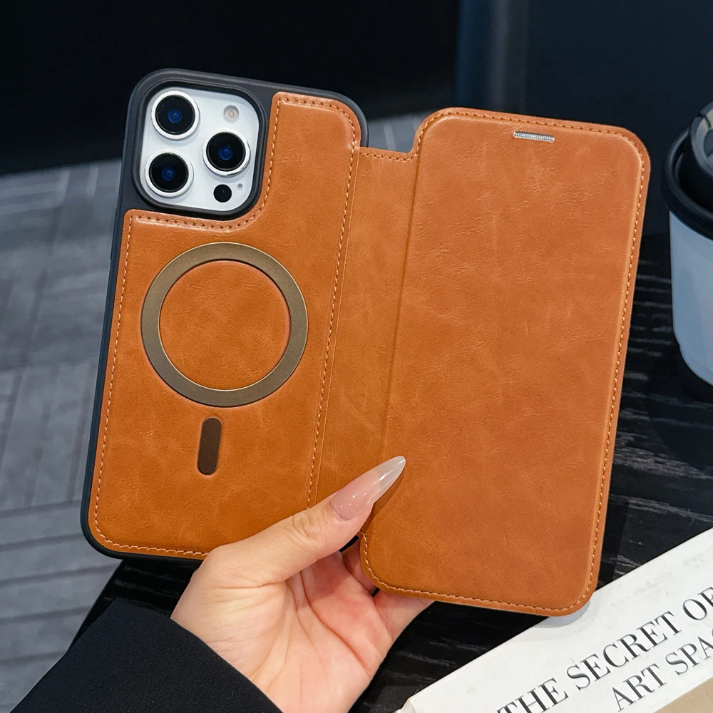 Luxury Leather Flip Wallet Phone Case For iPhone 17 16 E 15 14 13 12 11 Pro Max Magnetic Wireless Charging Card Holder Cover
Luxury Leather Flip Wallet Phone Case For iPhone 17 16 E 15 14 13 12 11 Pro Max Magnetic Wireless Charging Card Holder Cover