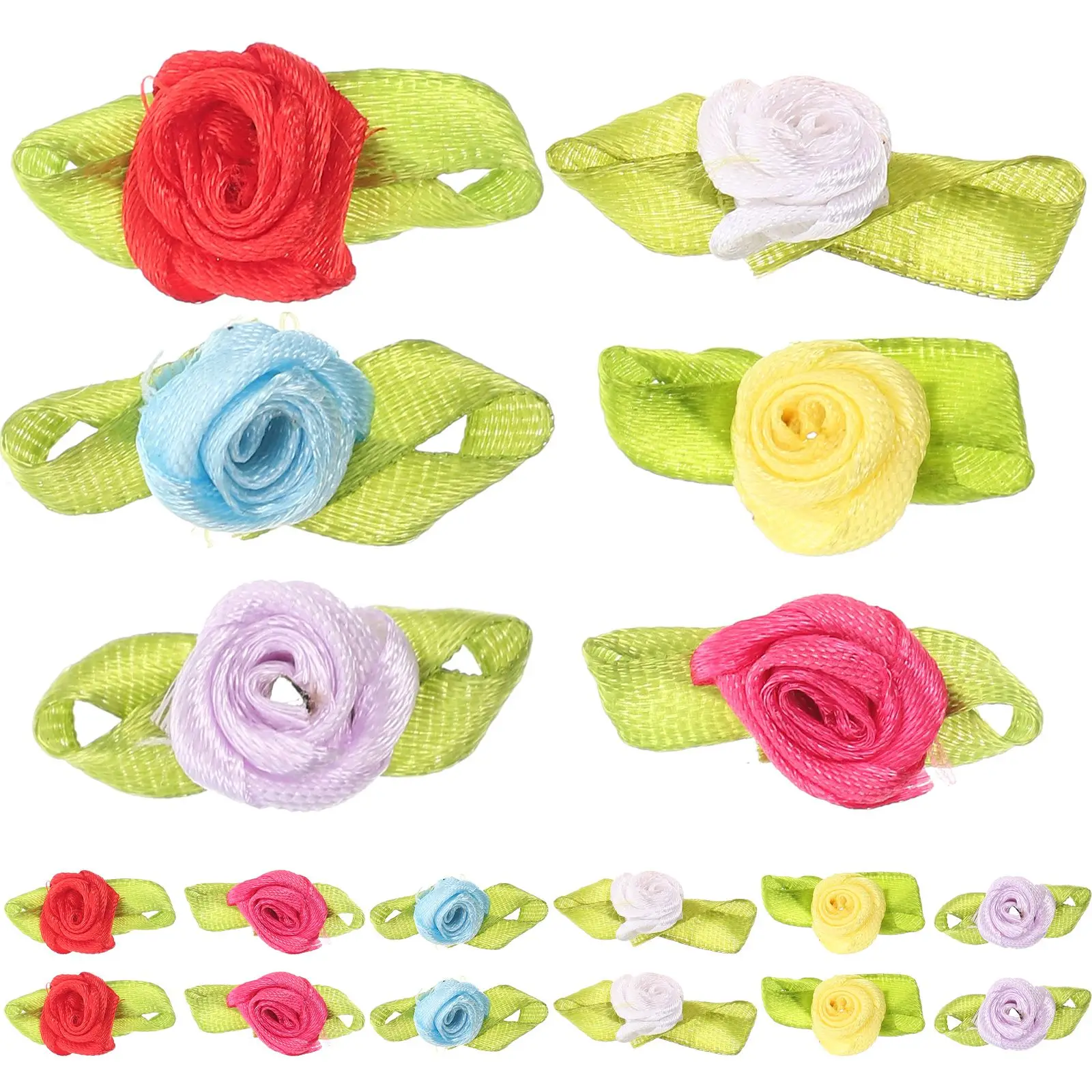 200 Pcs Mini Ribbon Roses Polyester Mixed Color Rosettes for Crafts DIY Wedding Decor Tiny Flowers Jewelry Accessories
200 Pcs Mini Ribbon Roses Polyester Mixed Color Rosettes for Crafts DIY Wedding Decor Tiny Flowers Jewelry Accessories