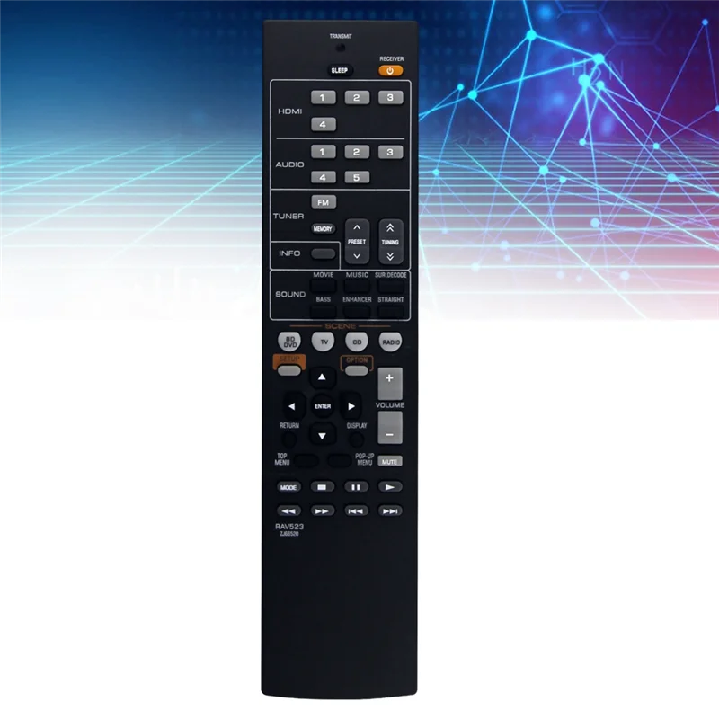 ABZZ-RAV523 ZJ66520 Замените пульт дистанционного управления для усилителя кино, приемника RX-V571 HTR-3065 RX-V377BL YHT-1810
ABZZ-RAV523 ZJ66520 Замените пульт дистанционного управления для усилителя кино, приемника RX-V571 HTR-3065 RX-V377BL YHT-1810