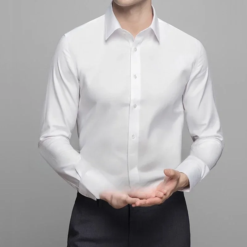 High grade non ironing wrinkle resistant shirt for men's business casual formal wear, men's long sleeved white shirt
High grade non ironing wrinkle resistant shirt for men's business casual formal wear, men's long sleeved white shirt