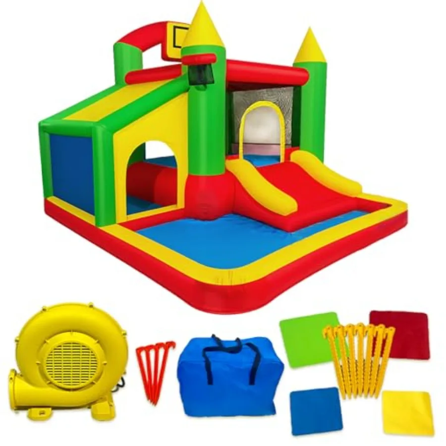 Inflatable Bounce House with Ball Pit, Toddler Toys Slide Trampoline Outdoor with Blower, Big Bouncer Jumper Playhouse Indoor B
Inflatable Bounce House with Ball Pit, Toddler Toys Slide Trampoline Outdoor with Blower, Big Bouncer Jumper Playhouse Indoor B