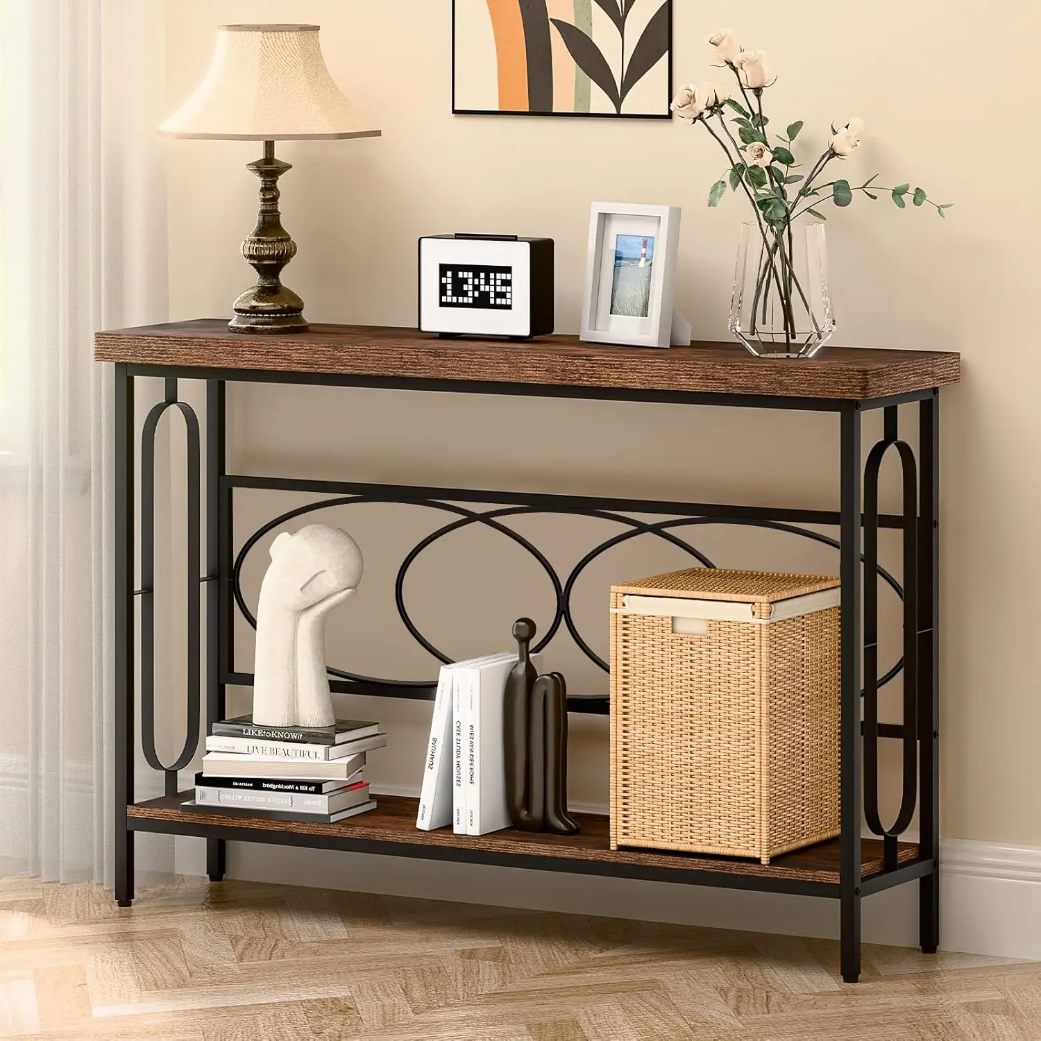 Industrial Console Table For Entryway, Rustic Console Table Behind Couch, 2 Tier Sofa Tables For Home Living Room, Hallway,
Industrial Console Table For Entryway, Rustic Console Table Behind Couch, 2 Tier Sofa Tables For Home Living Room, Hallway,