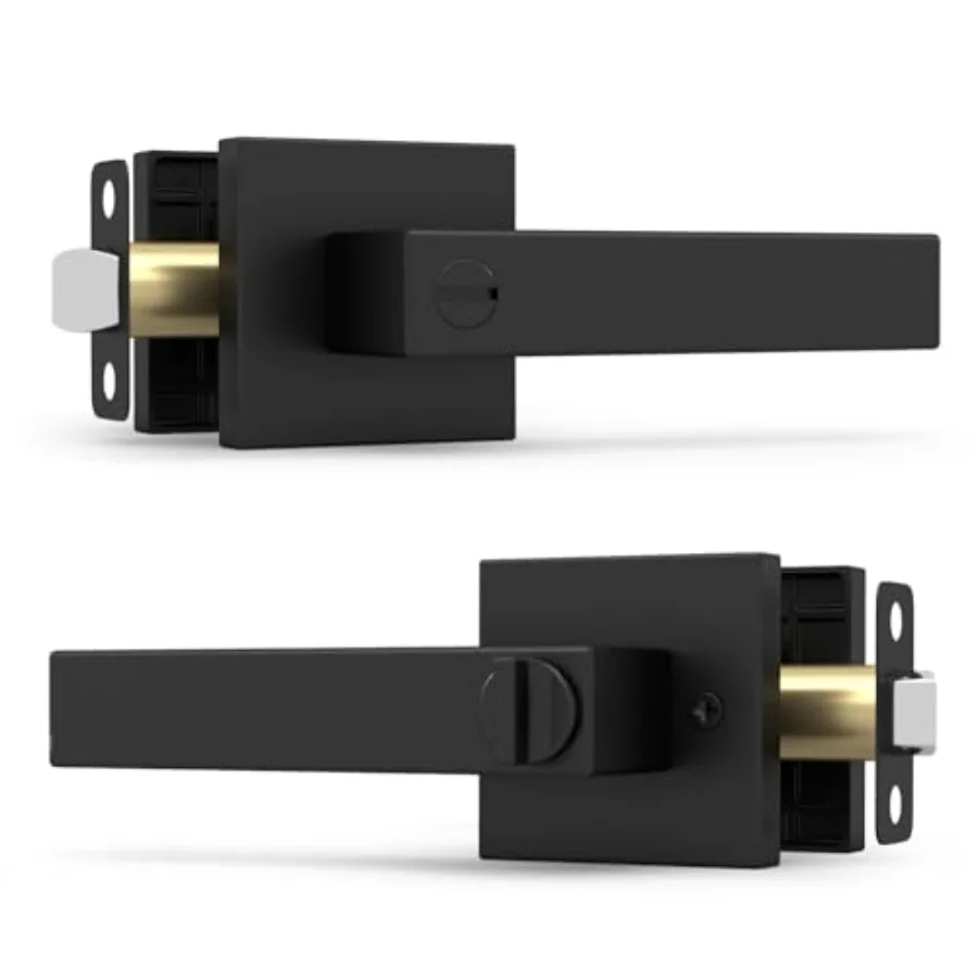 Door Handle Reversible Interior Black Door Handle, Heavy Duty Bed and Bath Door Handles with Privacy Door Lock, Fits All Standa
Door Handle Reversible Interior Black Door Handle, Heavy Duty Bed and Bath Door Handles with Privacy Door Lock, Fits All Standa