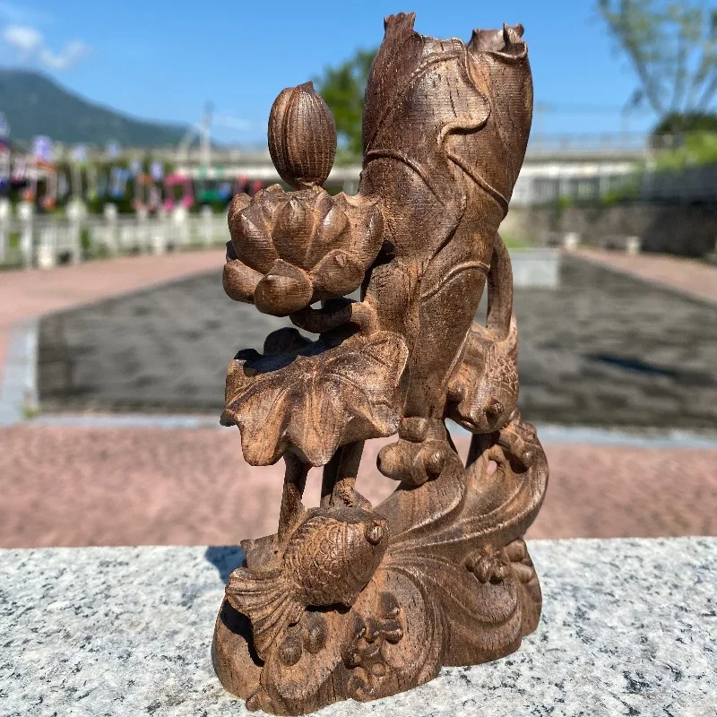 Hand-Carved Agarwood Lotus Fish Sculpture - 5.7x3x1.4" / 7.1x3.9x1.7" Wooden Figurine Home Decor Gift Crafts
Hand-Carved Agarwood Lotus Fish Sculpture - 5.7x3x1.4" / 7.1x3.9x1.7" Wooden Figurine Home Decor Gift Crafts