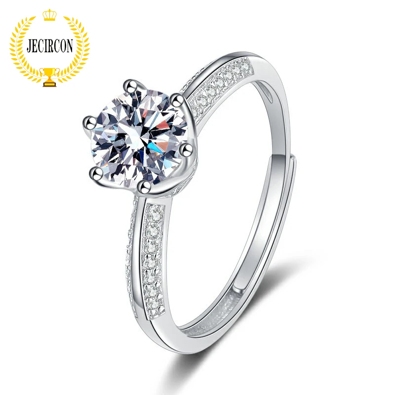 JECIRCON 925 Sterling Silver Moissanite Ring for Women Fashion 6-prong Diamond Half-wall Light Luxury Wedding Band Fine Jewelry
JECIRCON 925 Sterling Silver Moissanite Ring for Women Fashion 6-prong Diamond Half-wall Light Luxury Wedding Band Fine Jewelry