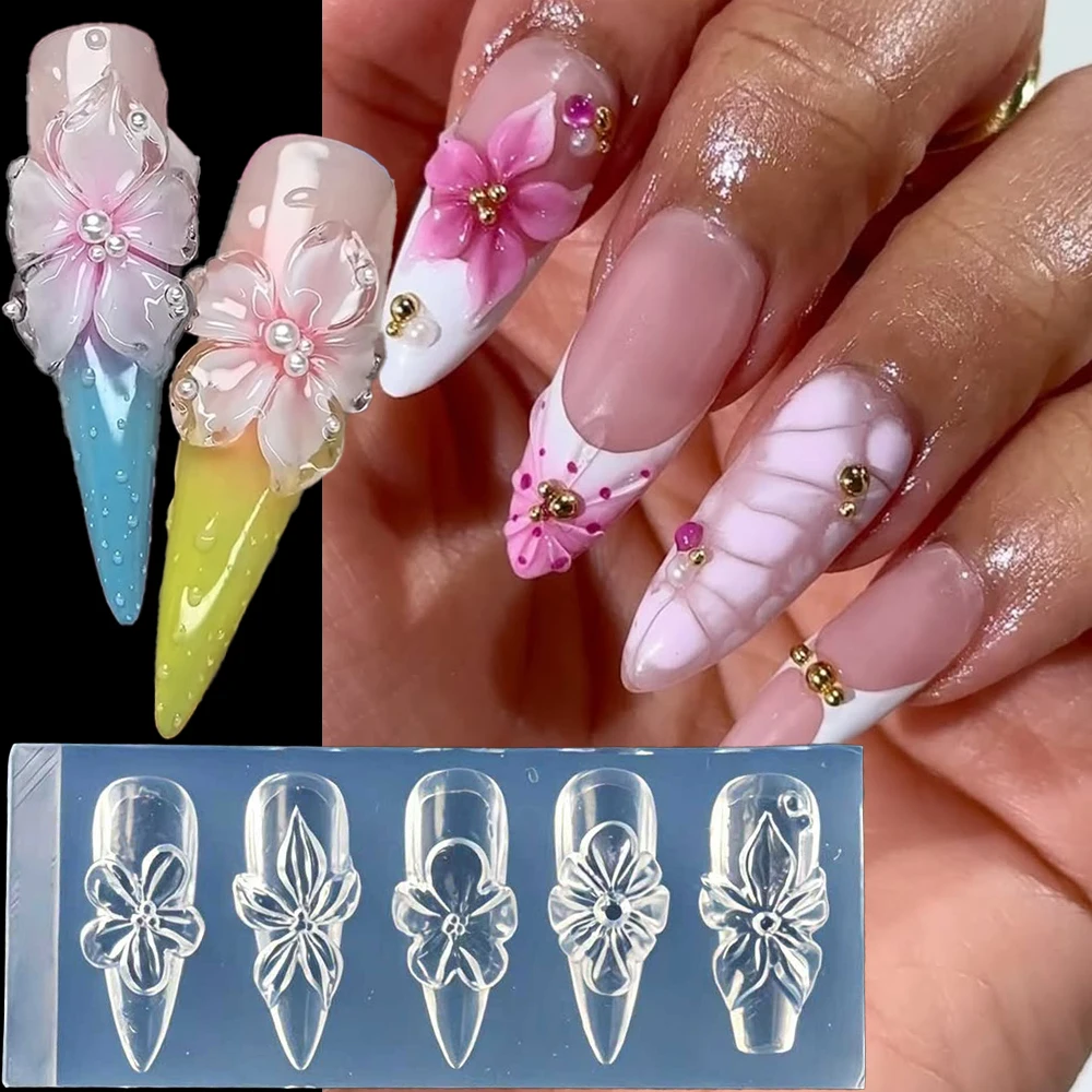 3D Lily & Hibiscus Flower Silicone Nail Carving Mold DIY Gel Polish Stencils Acrylic Petals Carving Template for Summer Decorati
3D Lily & Hibiscus Flower Silicone Nail Carving Mold DIY Gel Polish Stencils Acrylic Petals Carving Template for Summer Decorati