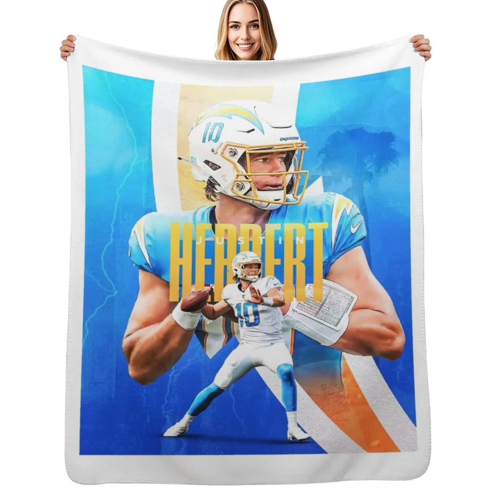 Justin Herbert Throw Blanket Warm Napping Blanket for Office Couch Bed
Justin Herbert Throw Blanket Warm Napping Blanket for Office Couch Bed