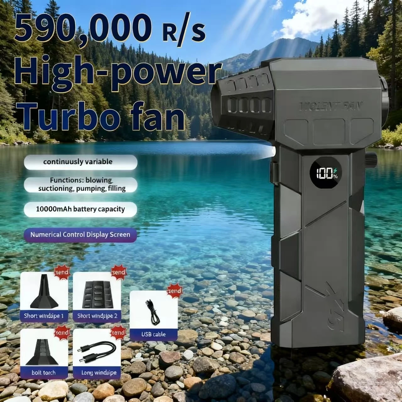 X5 Mini Violent Fan 590000 об/мин Электрический пылесос с 5 насадками Бесщеточный турбоструйный вентилятор Воздуходувка Инструменты для чистки клавиатуры автомобиля
X5 Mini Violent Fan 590000 об/мин Электрический пылесос с 5 насадками Бесщеточный турбоструйный вентилятор Воздуходувка Инструменты для чистки клавиатуры автомобиля