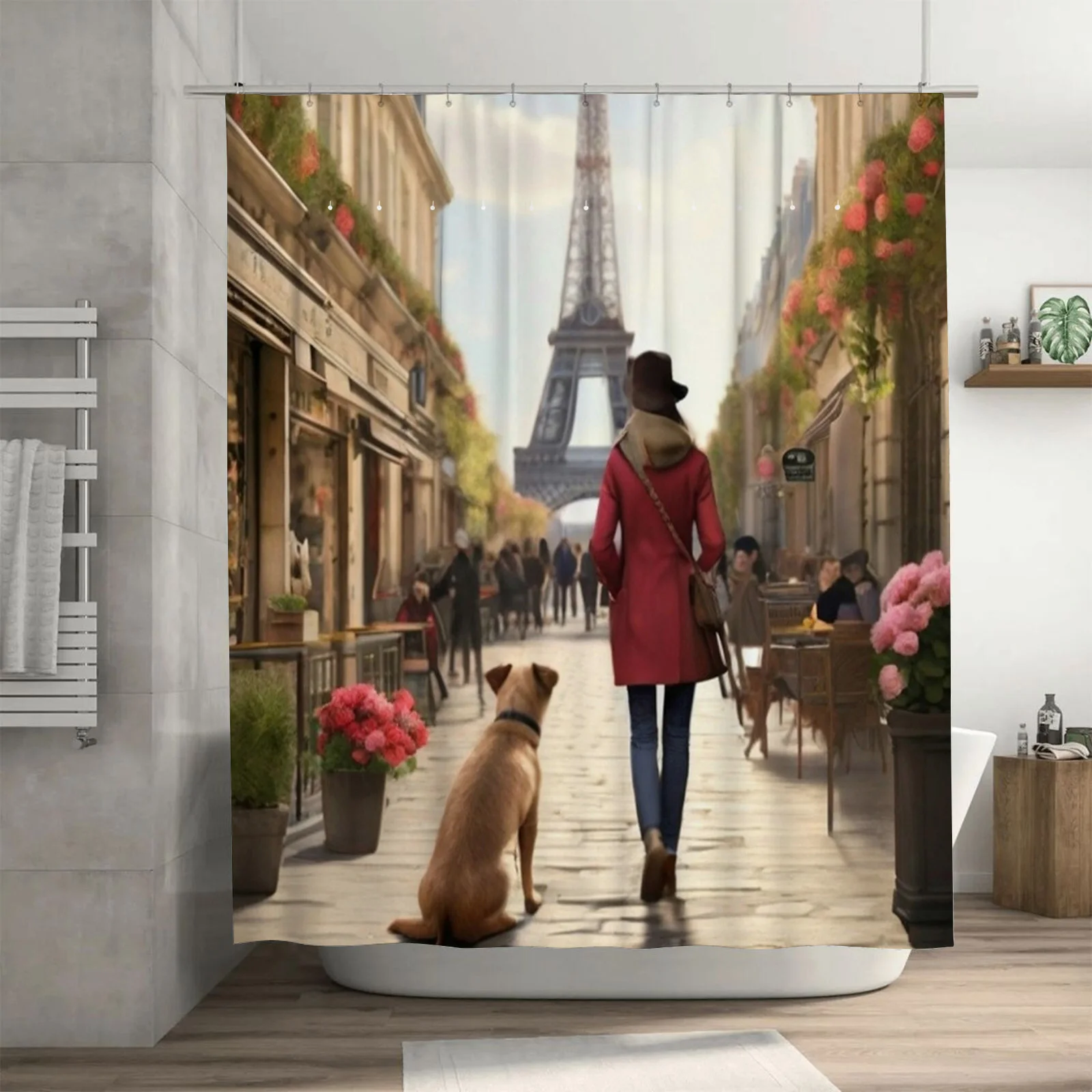 Woman and Dog in Parisian Street Waterproof Shower Curtain, Perfect for Any Bathroom, Vibrant and Unique Design, Modern Artwork
Woman and Dog in Parisian Street Waterproof Shower Curtain, Perfect for Any Bathroom, Vibrant and Unique Design, Modern Artwork