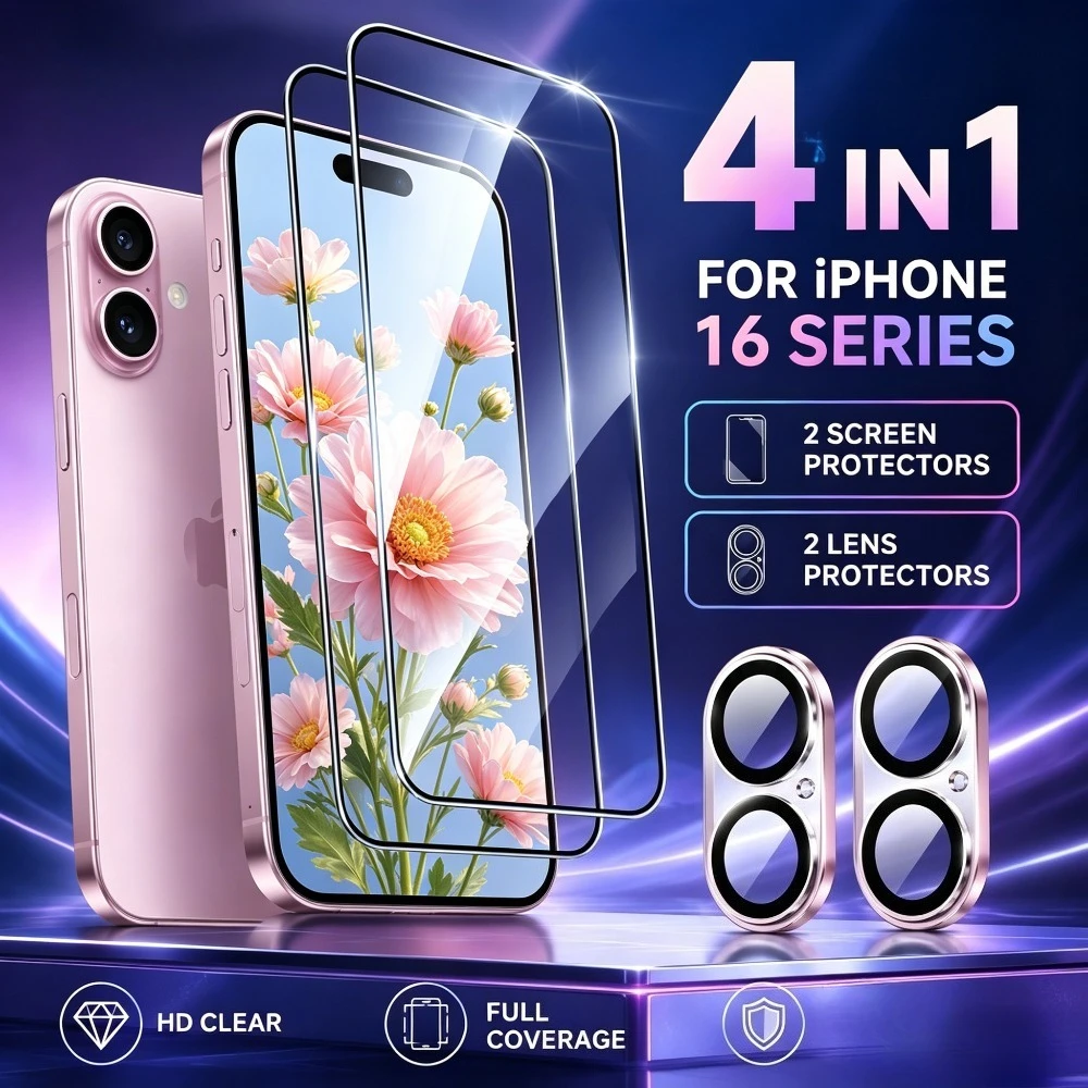 2Pcs Ultra Clear Screen Protector for iPhone 17 16 15 Pro Max Air 15 14 Plus 17e 16e 14 13 12 11 Pro With 2Pcs Camera Lens Glass
2Pcs Ultra Clear Screen Protector for iPhone 17 16 15 Pro Max Air 15 14 Plus 17e 16e 14 13 12 11 Pro With 2Pcs Camera Lens Glass