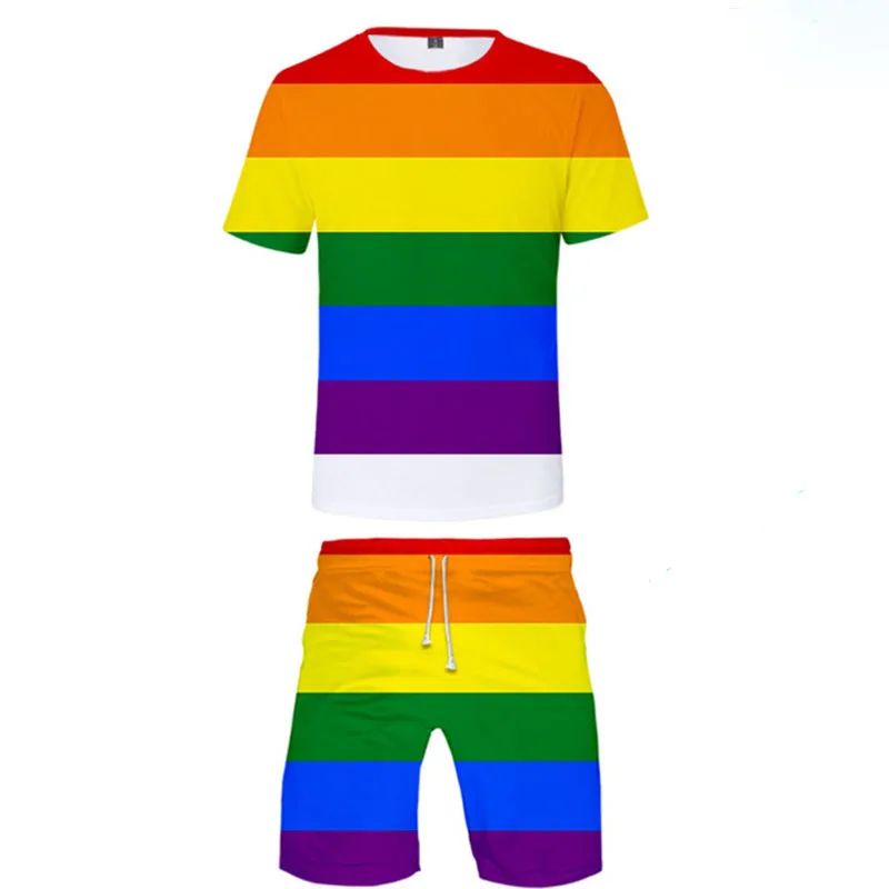 Colorful Rainbow 3D Print Tracksuit Men's LGBT Pride Beach Suit Short Sleeve T-Shirt Shorts Sets Sportswear Men Suits Clothing
Colorful Rainbow 3D Print Tracksuit Men's LGBT Pride Beach Suit Short Sleeve T-Shirt Shorts Sets Sportswear Men Suits Clothing