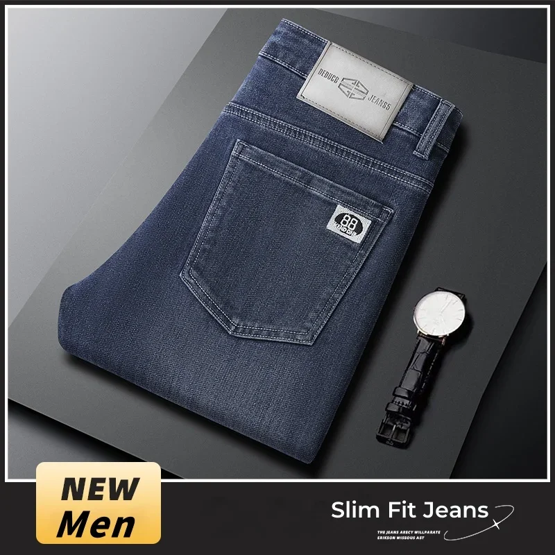 Мужская одежда, тонкие модные джинсы, осенние удобные прямые эластичные мужские брюки, простые корейские джинсовые брюки, однотонные
Мужская одежда, тонкие модные джинсы, осенние удобные прямые эластичные мужские брюки, простые корейские джинсовые брюки, однотонные