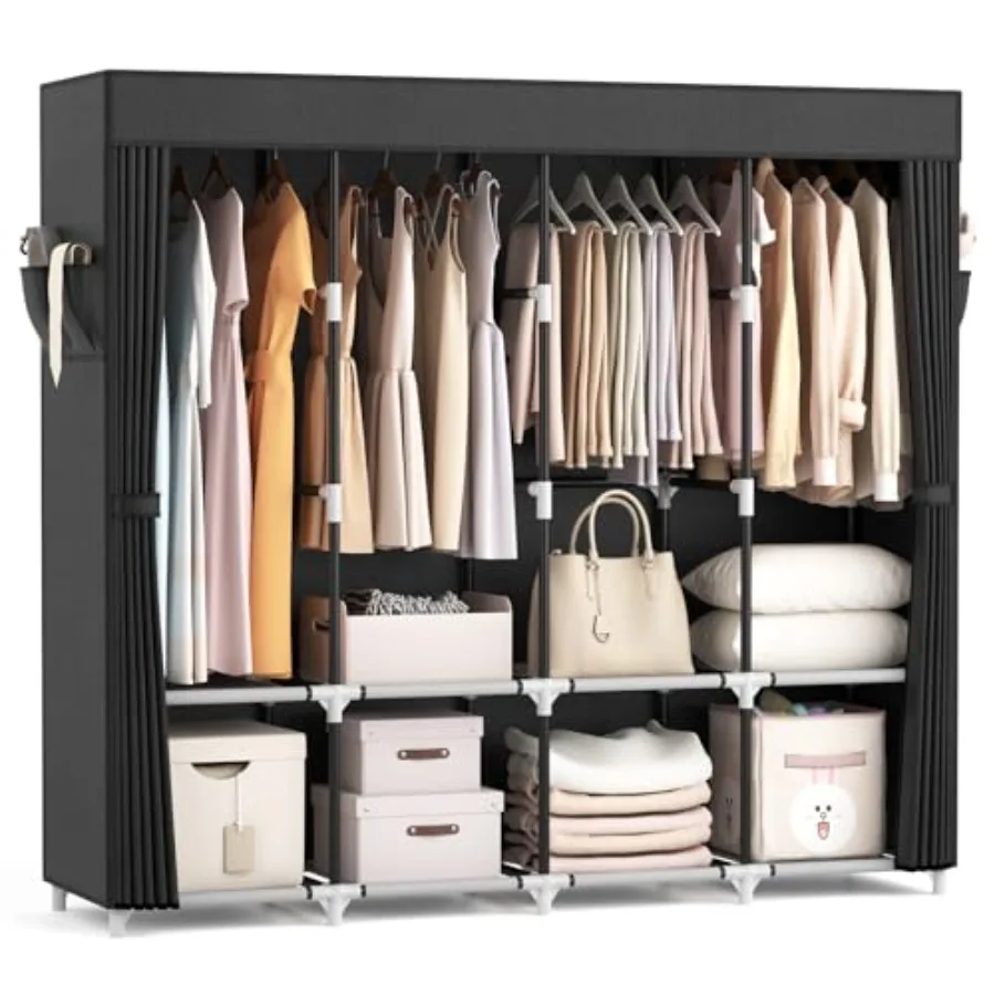 Portable Closet for Hanging Clothes 67 Inch Wide Large Capacity Portable Wardrobe Closet with Cover, 4 Storage Shelves and 4 Ha
Portable Closet for Hanging Clothes 67 Inch Wide Large Capacity Portable Wardrobe Closet with Cover, 4 Storage Shelves and 4 Ha