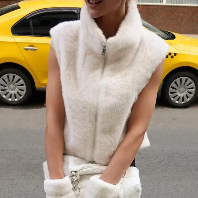 Autumn Winter New Style Women's Faux Fur Collarless Sleeveless Top Zipper Color Cardigan Vest Commute Style Pure Color
Autumn Winter New Style Women's Faux Fur Collarless Sleeveless Top Zipper Color Cardigan Vest Commute Style Pure Color