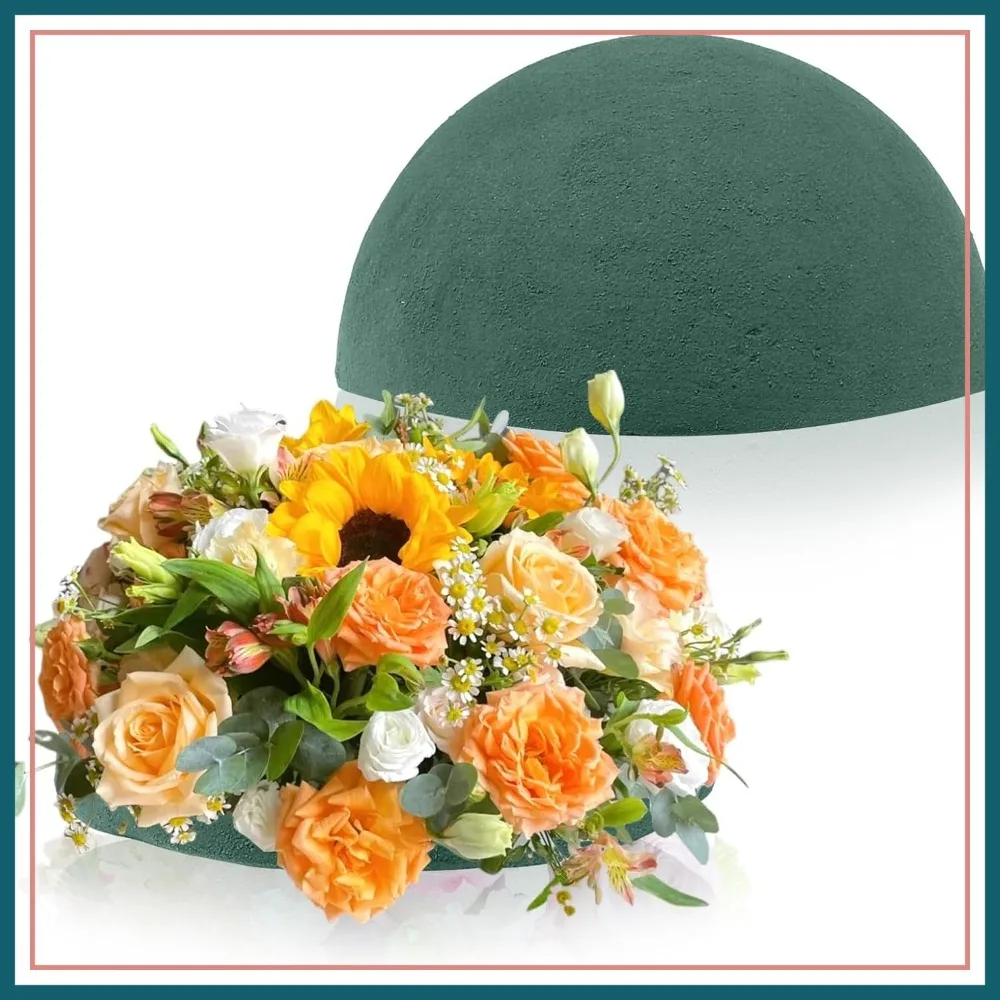 2 Pcs Floral Foam Half Balls, 7.5" x 3.7" Green Wet & Dry Foam for Flower Arrangements, Wedding, Home Decor
2 Pcs Floral Foam Half Balls, 7.5" x 3.7" Green Wet & Dry Foam for Flower Arrangements, Wedding, Home Decor