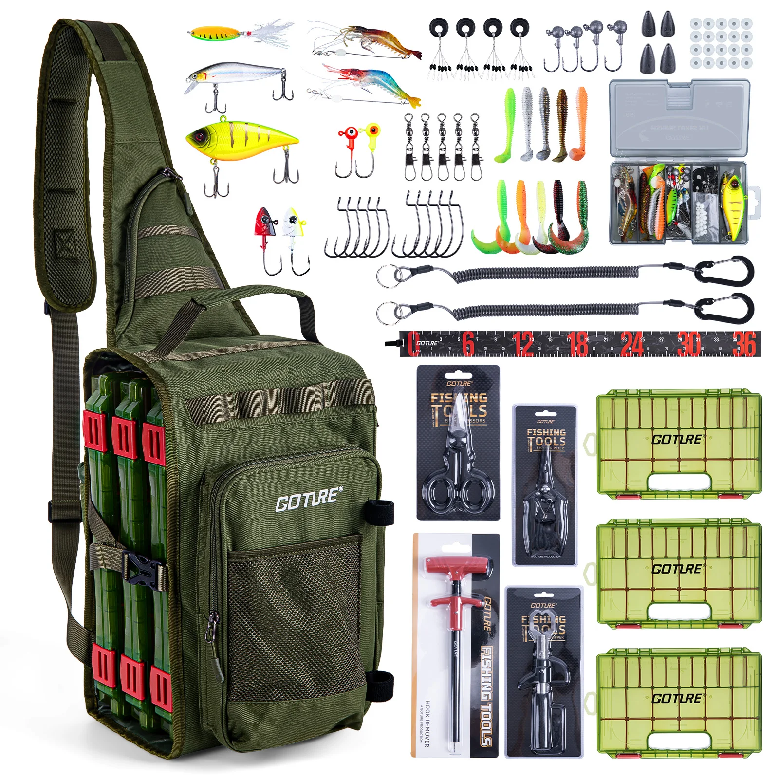 Goture Waterproof Fishing Shoulder Bag Set with Lure Box, Fishing Rod Fixation, Multi-pocket Storage for Outdoor Fishing Gear
Goture Waterproof Fishing Shoulder Bag Set with Lure Box, Fishing Rod Fixation, Multi-pocket Storage for Outdoor Fishing Gear