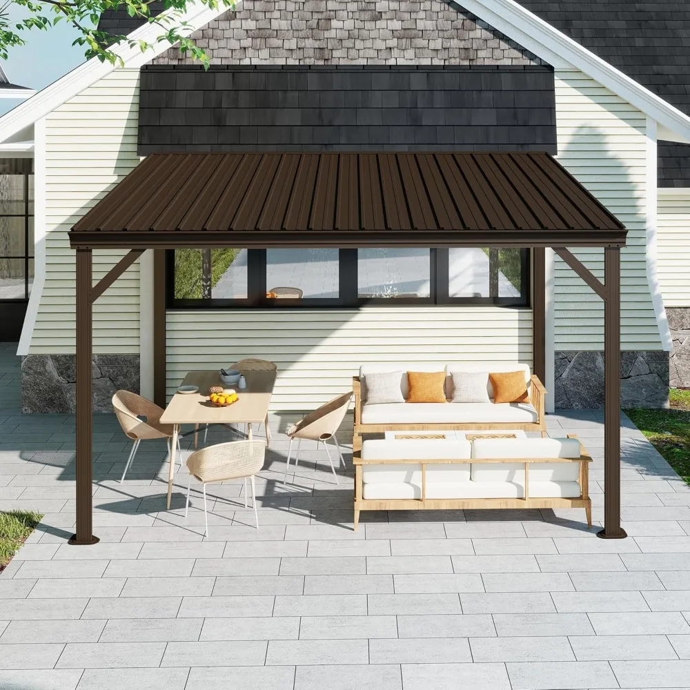 10x12FT Wall Mounted Gazebo Hardtop Sloping Galvanized Steel Roof Heavy Duty Drainage Deck Porch Backyard Shelter,Customized
10x12FT Wall Mounted Gazebo Hardtop Sloping Galvanized Steel Roof Heavy Duty Drainage Deck Porch Backyard Shelter,Customized