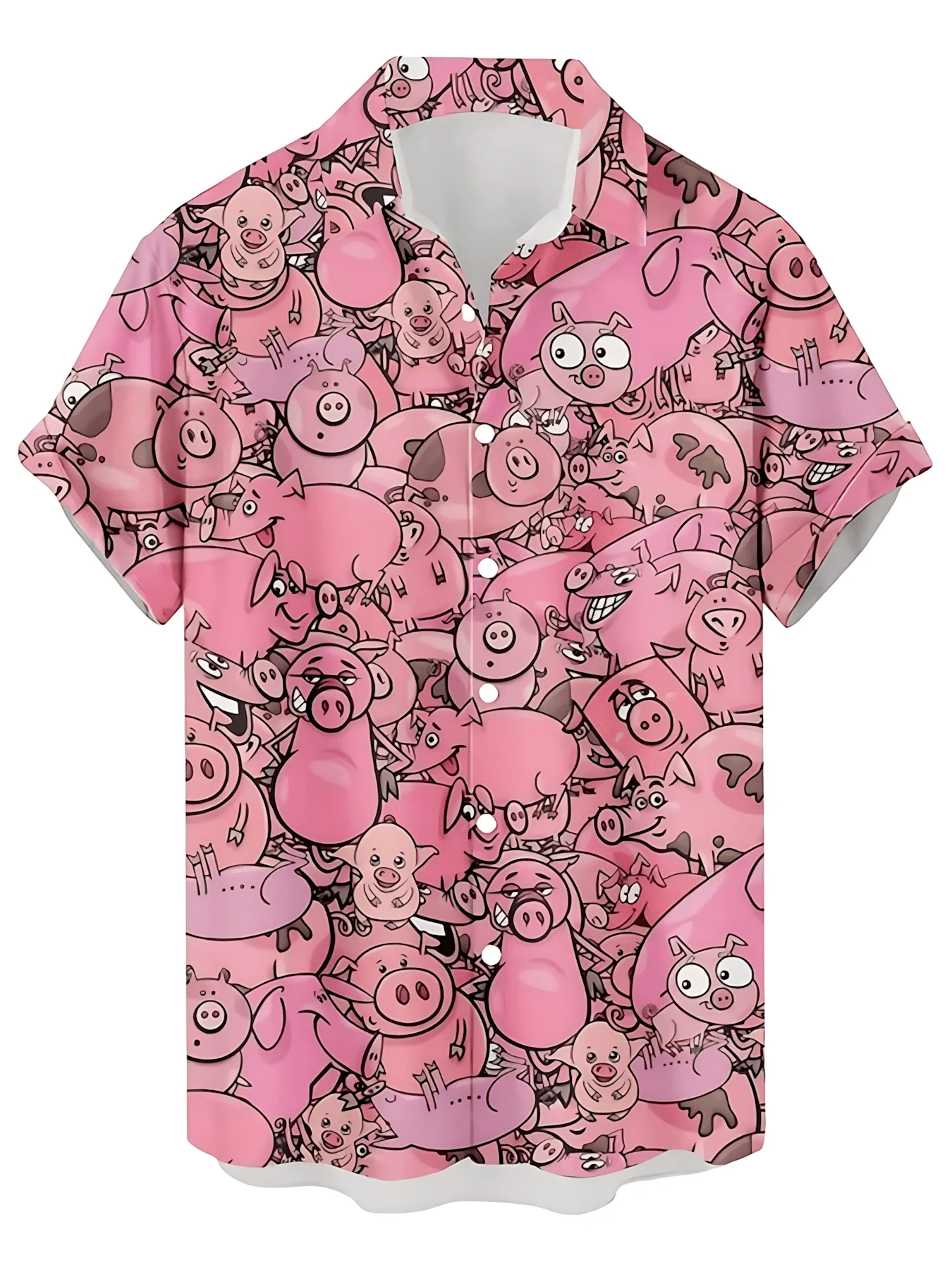 Mens Hawaiian Shirt With All-Over Pig Cartoon Print Short Sleeve Casual Summer Beach Shirt
Mens Hawaiian Shirt With All-Over Pig Cartoon Print Short Sleeve Casual Summer Beach Shirt