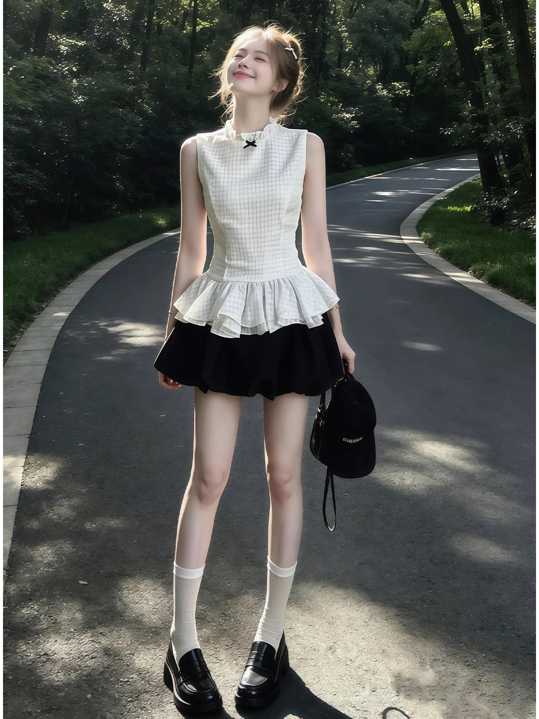 Korean Style Sweet Girl Suit Two-Piece Set Breathable Lightweight Plaid Sleeveless Vest Top And Flower Bud Skirt
Korean Style Sweet Girl Suit Two-Piece Set Breathable Lightweight Plaid Sleeveless Vest Top And Flower Bud Skirt